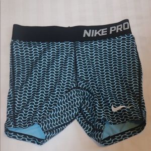 Girls Blue and Black Nike Spandex Pro